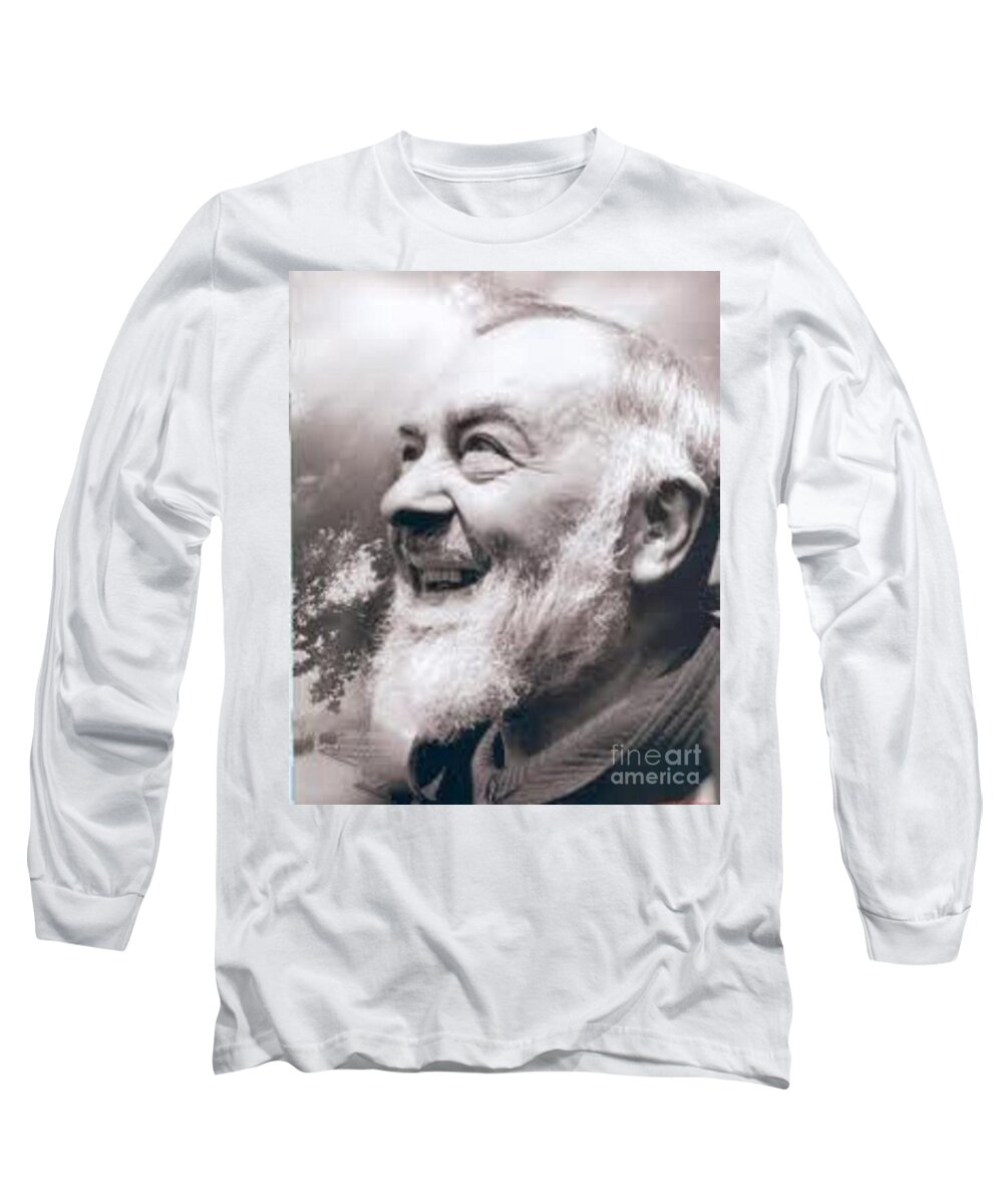 Prayer Long Sleeve T-Shirt featuring the photograph Padre Pio #43 by Archangelus Gallery