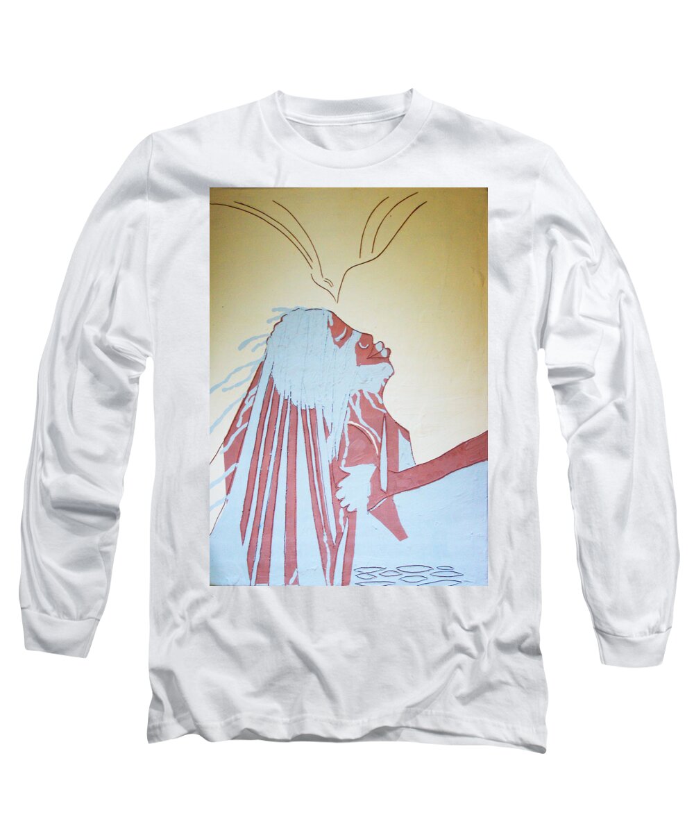 Jesus Long Sleeve T-Shirt featuring the painting Baptism of The Lord Jesus #5 by Gloria Ssali