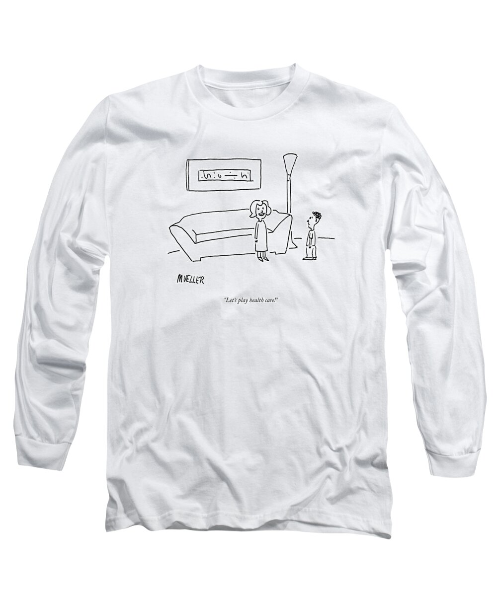 
(little Girl To Little Boy.) 125051 Pmu Peter Mueller Children Doctor Games Sex Long Sleeve T-Shirt featuring the drawing Let's Play Health Care! by Peter Mueller