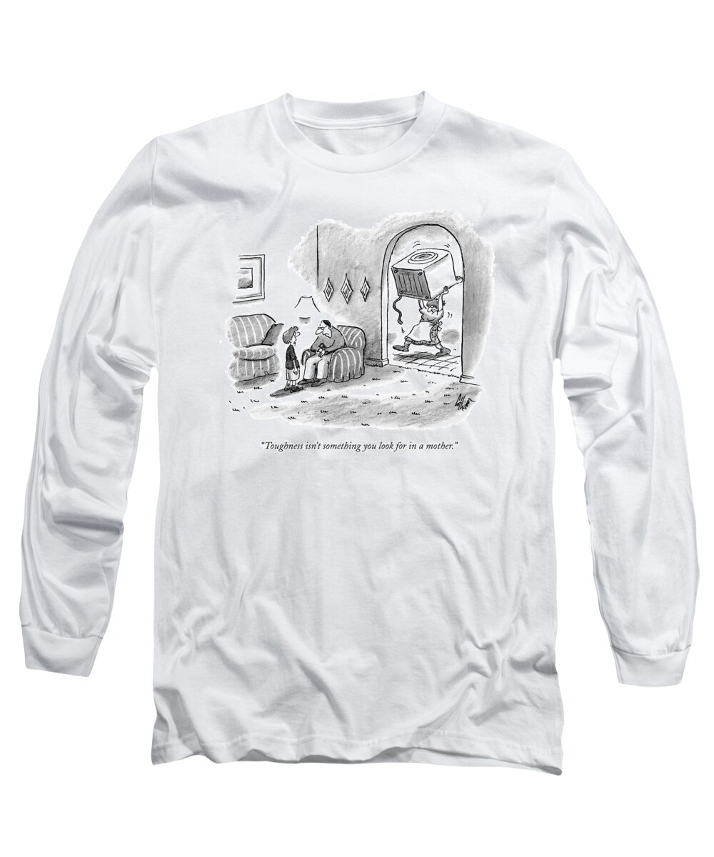 Tough Long Sleeve T-Shirt featuring the drawing Toughness Isn't Something You Look by Frank Cotham