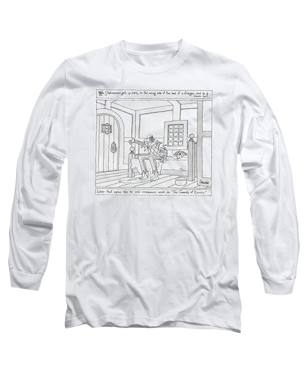 Poetry Long Sleeve T-Shirt featuring the drawing New Yorker March 26th, 2007 by Jack Ziegler