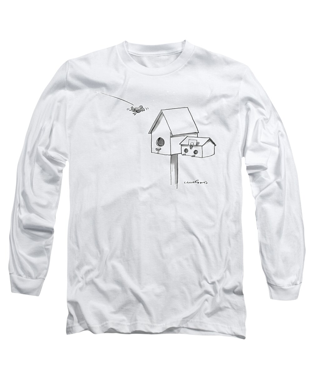 Birds - General Long Sleeve T-Shirt featuring the drawing New Yorker August 21st, 2000 by Michael Crawford