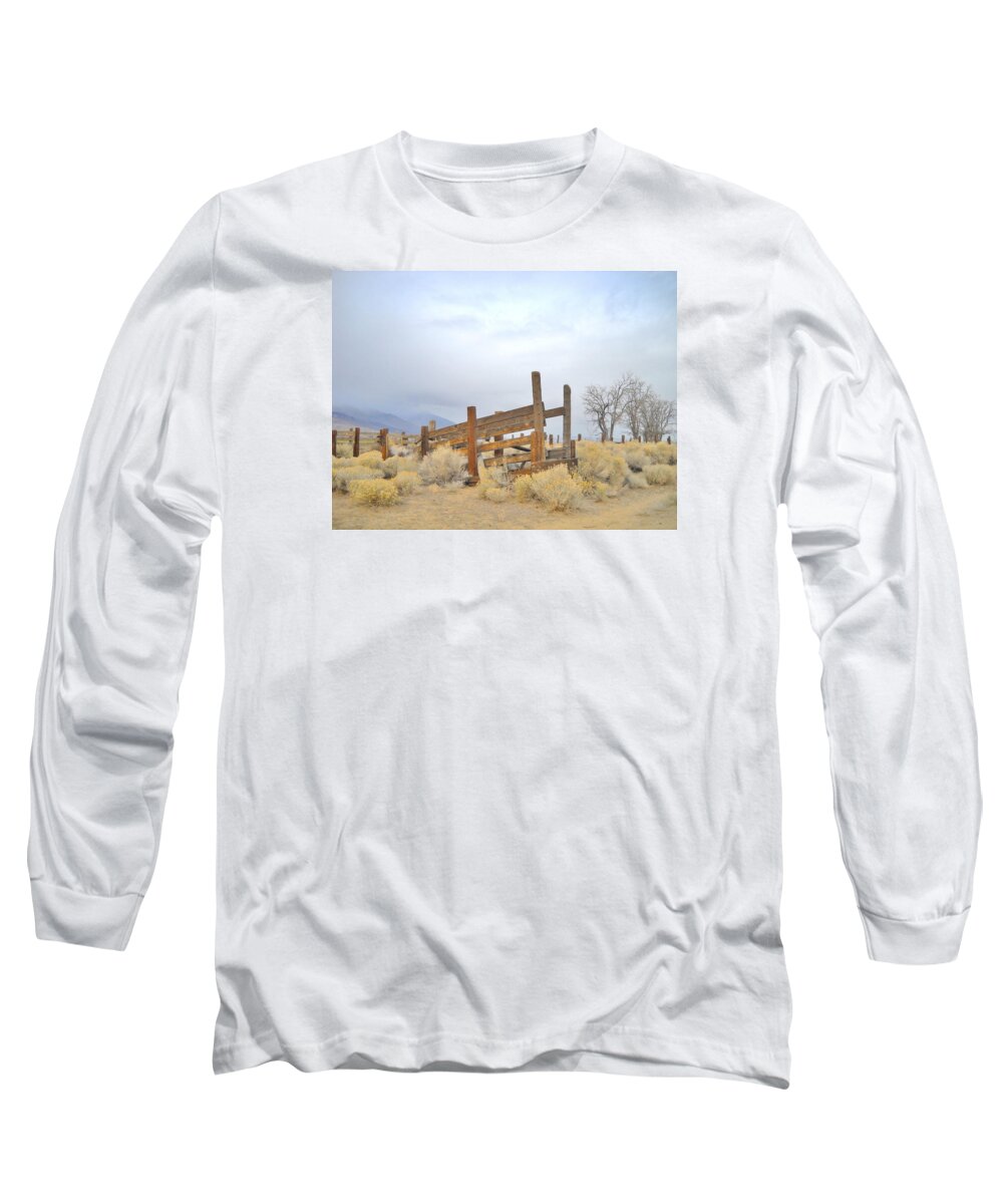 Shoot Long Sleeve T-Shirt featuring the photograph A Cowboys Echo by Marilyn Diaz