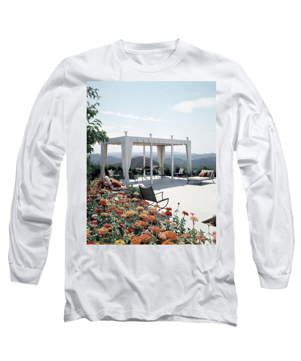 Nobody Long Sleeve T-Shirt featuring the photograph A Pavilion In The Backyard Of Bruce Macintosh's by George De Gennaro