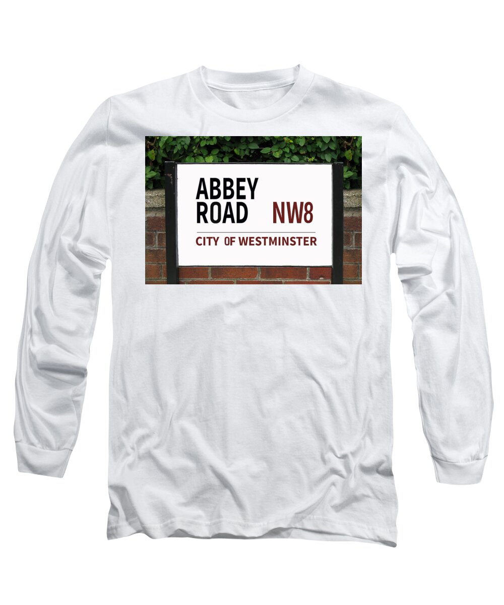 Abbey Road Long Sleeve T-Shirt featuring the photograph Abbey Road Street sign London England by Tom Conway