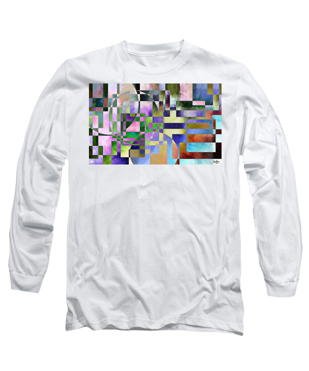 Oil Long Sleeve T-Shirt featuring the painting Abstract in Lavender by Curtiss Shaffer