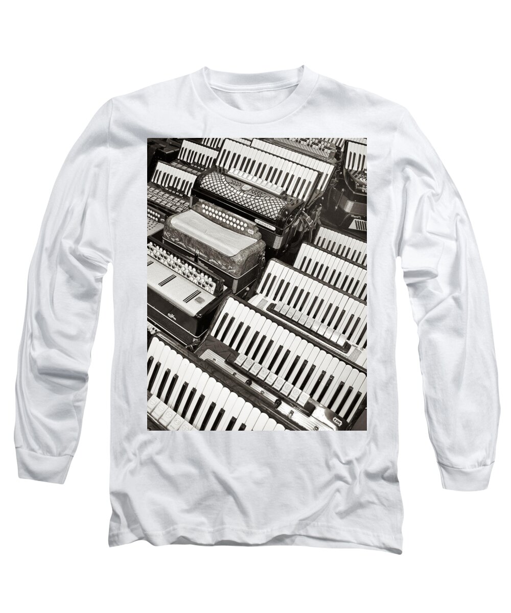 Kaunas Long Sleeve T-Shirt featuring the photograph Accordions by Mary Lee Dereske