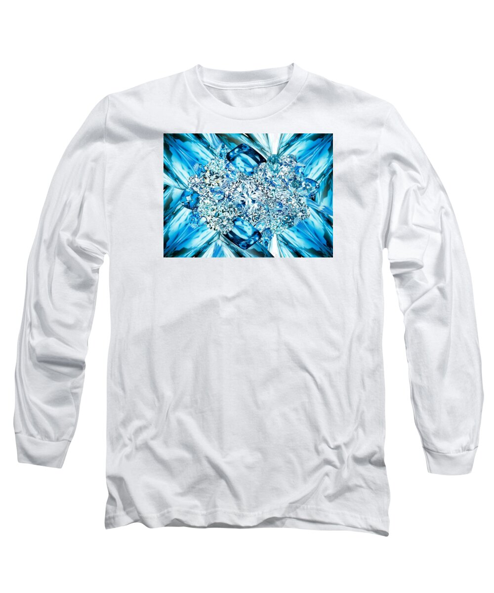Air Long Sleeve T-Shirt featuring the mixed media Air by Denise Mazzocco