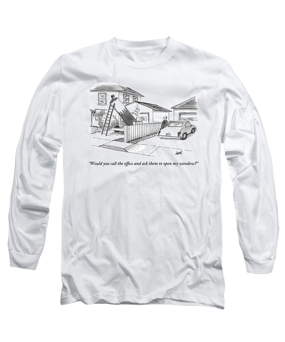 Circus Long Sleeve T-Shirt featuring the drawing An Ordinary Man Wearing A Business Suit Prepares by Tom Cheney
