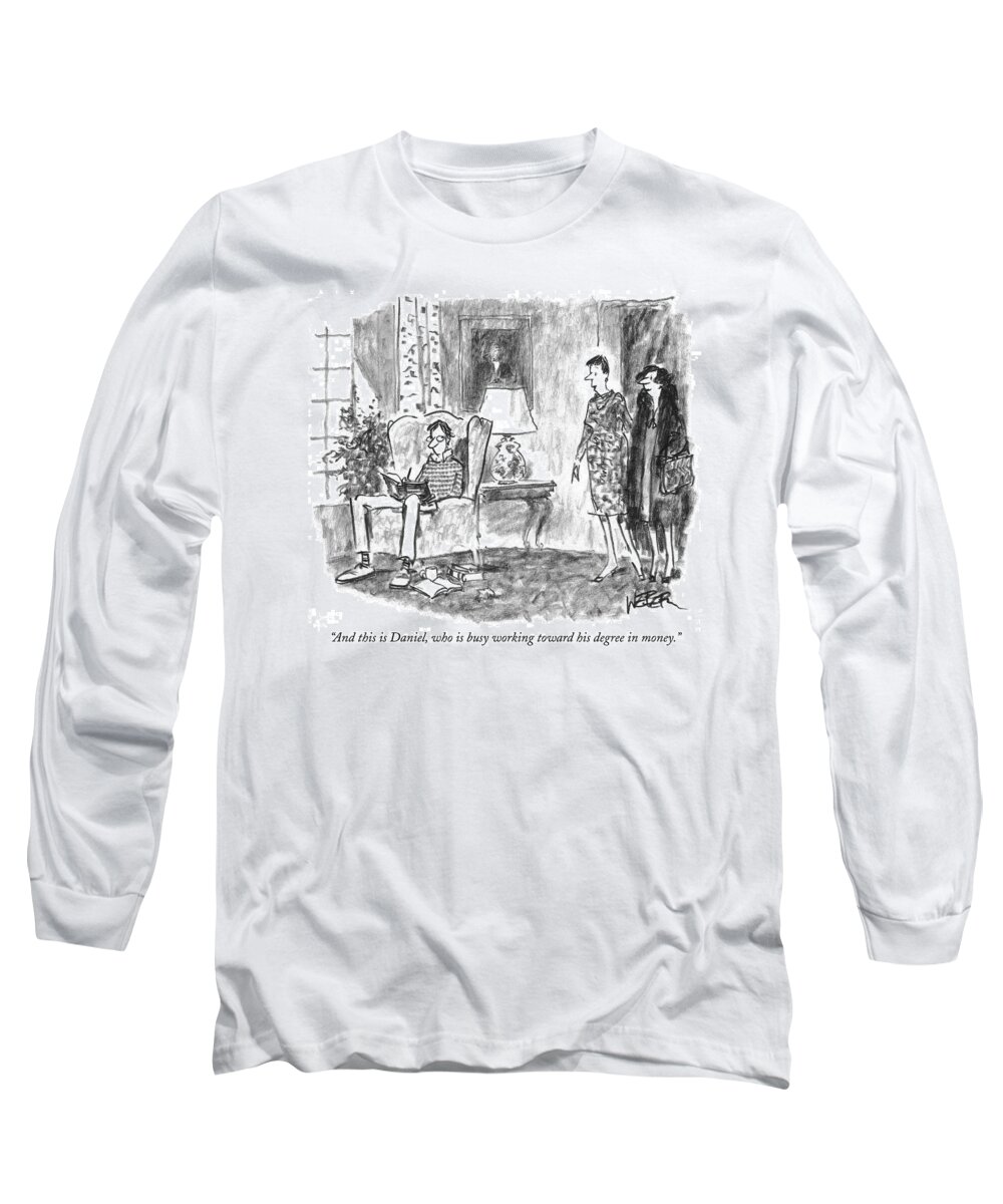 Money Long Sleeve T-Shirt featuring the drawing And This Is Daniel by Robert Weber
