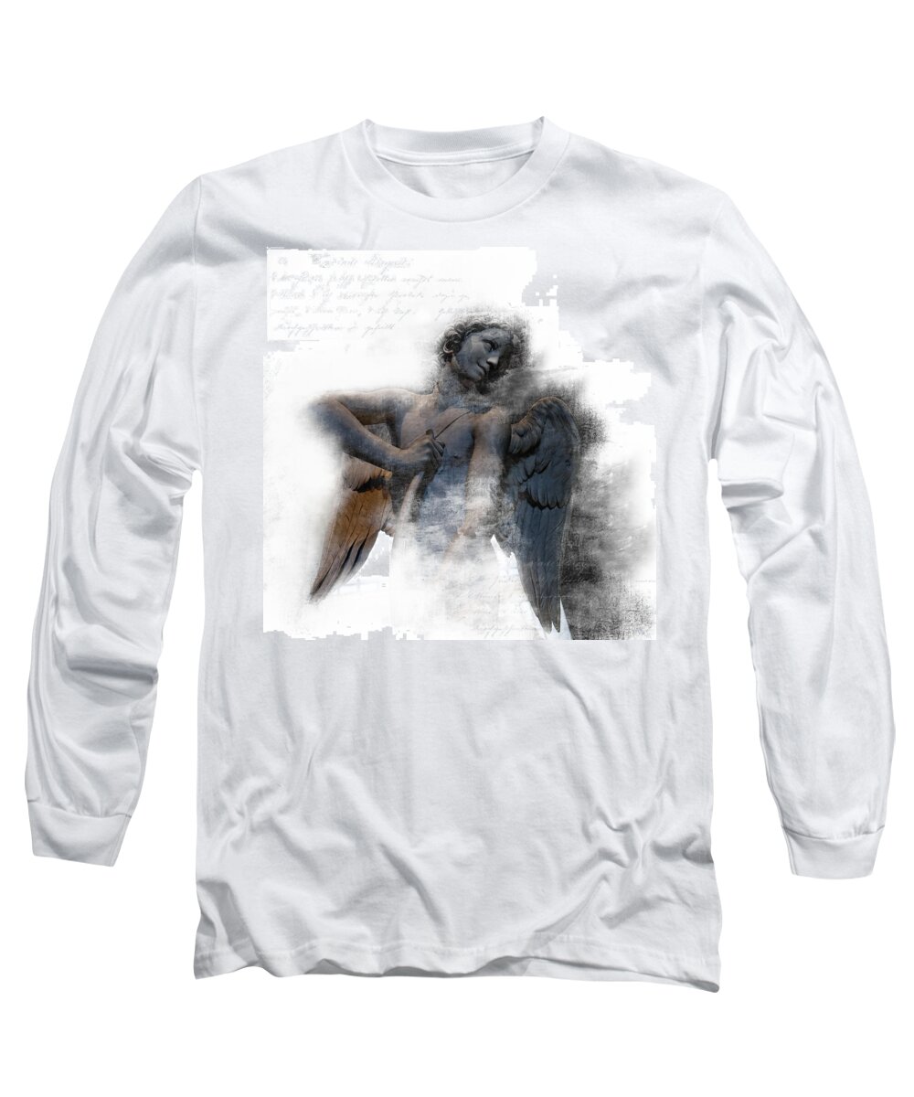 Cherub Long Sleeve T-Shirt featuring the photograph Angel Warrior by Evie Carrier