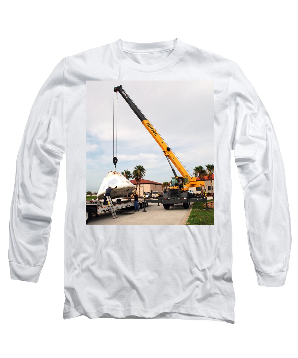Astronomy Long Sleeve T-Shirt featuring the photograph Apollo Capsule Going In For Repairs by Science Source