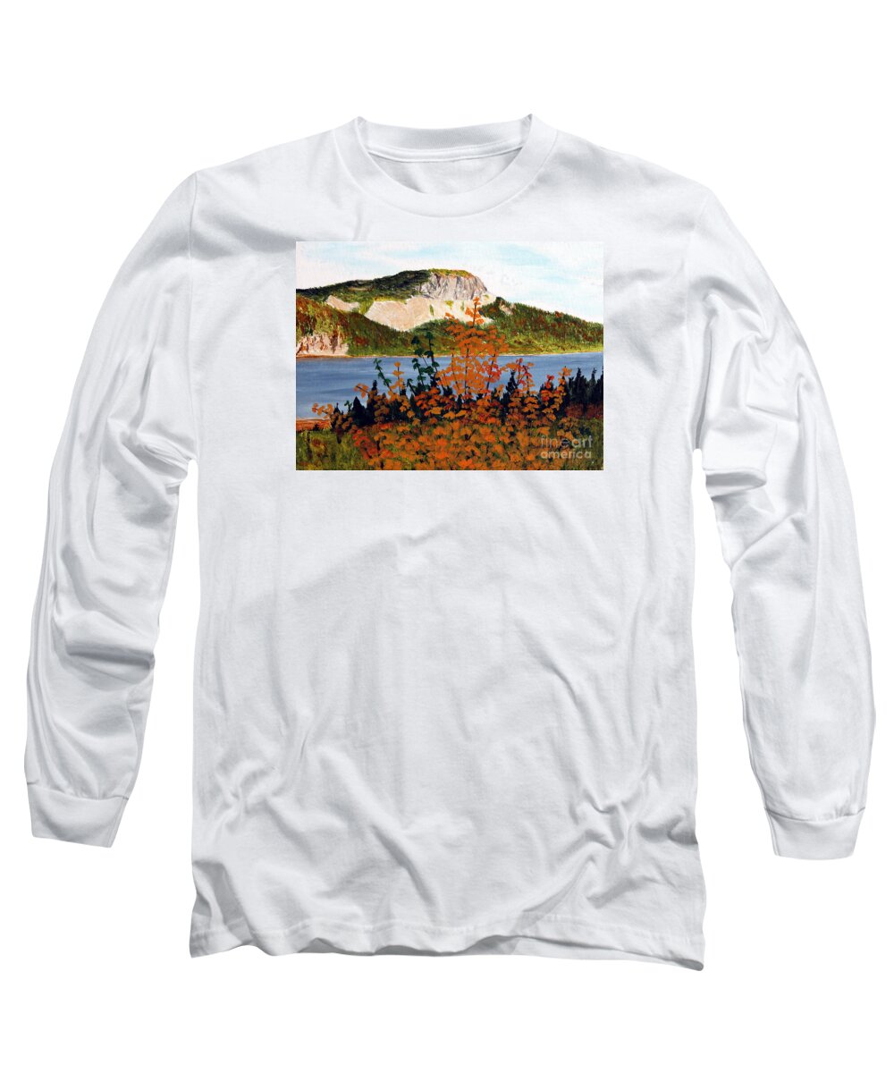 Barbara Griffin Long Sleeve T-Shirt featuring the painting Autumn Sunset on the Hills by Barbara A Griffin