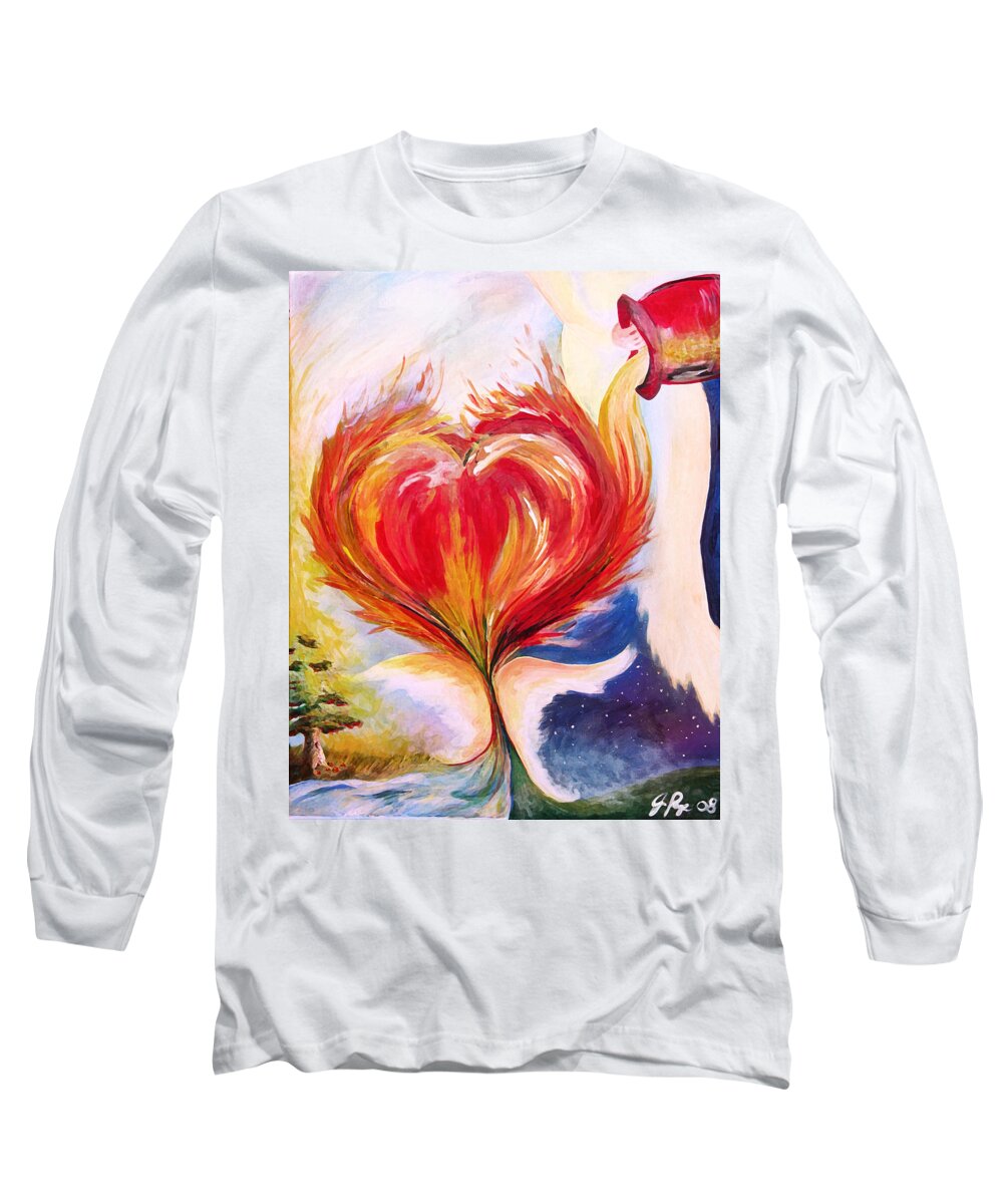 Baptize Me With Holy Fire Long Sleeve T-Shirt featuring the painting Baptize me with holy fire by Jennifer Page