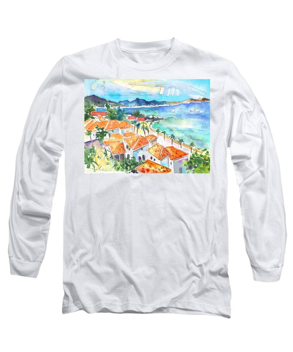 Caribbean Islands Long Sleeve T-Shirt featuring the painting Bay of Saint Martin by Miki De Goodaboom
