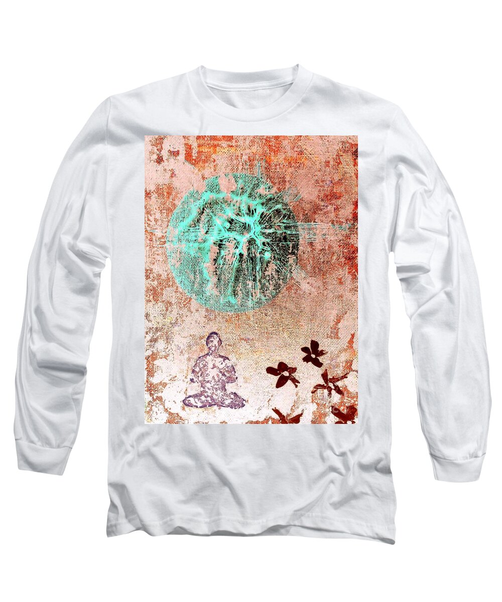 Buddha Long Sleeve T-Shirt featuring the painting Be the Buddha by Jacqueline McReynolds