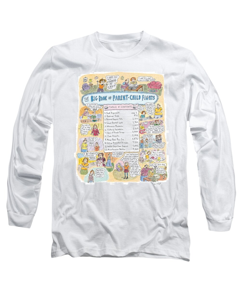 Children - General Long Sleeve T-Shirt featuring the drawing 'big Book Of Parent-child Fights' by Roz Chast