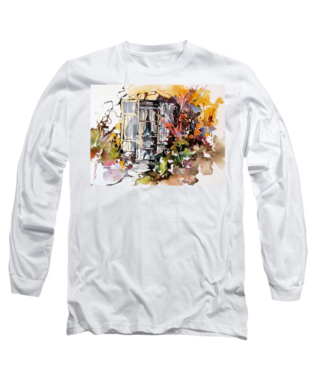 Vines Long Sleeve T-Shirt featuring the painting Brambles by Rae Andrews
