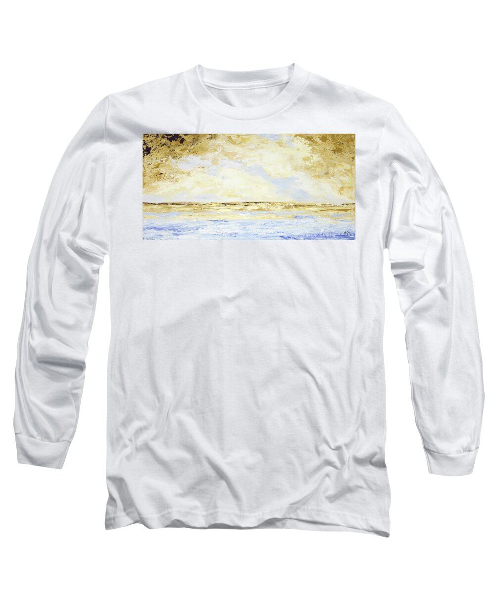 Costal Long Sleeve T-Shirt featuring the painting Breakwater III by Tamara Nelson