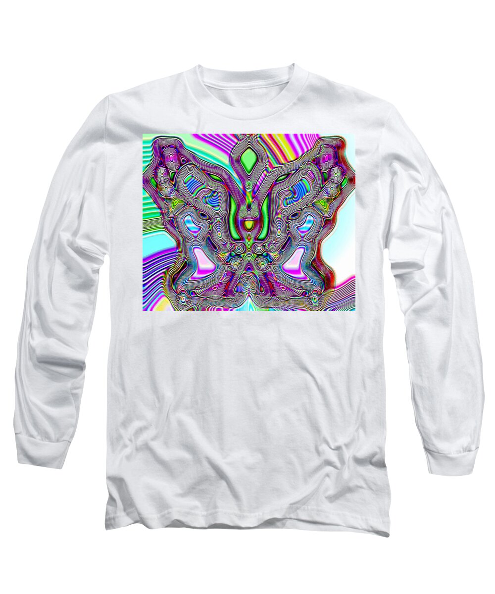 Butterfly Long Sleeve T-Shirt featuring the digital art Butterfly Groove by Susan Kinney