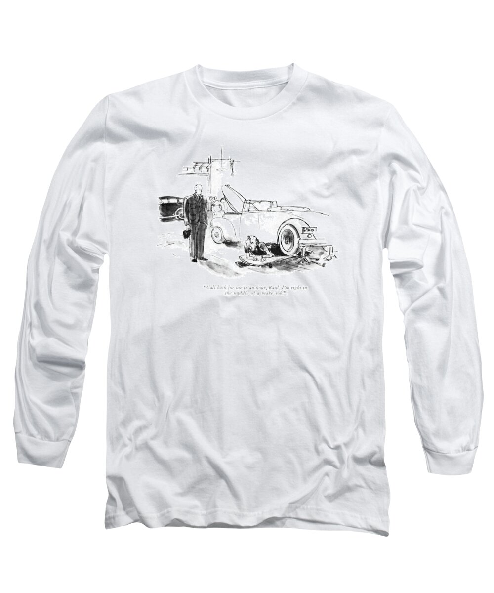 117480 Pba Perry Barlow Long Sleeve T-Shirt featuring the drawing Call Back For Me In An Hour by Perry Barlow