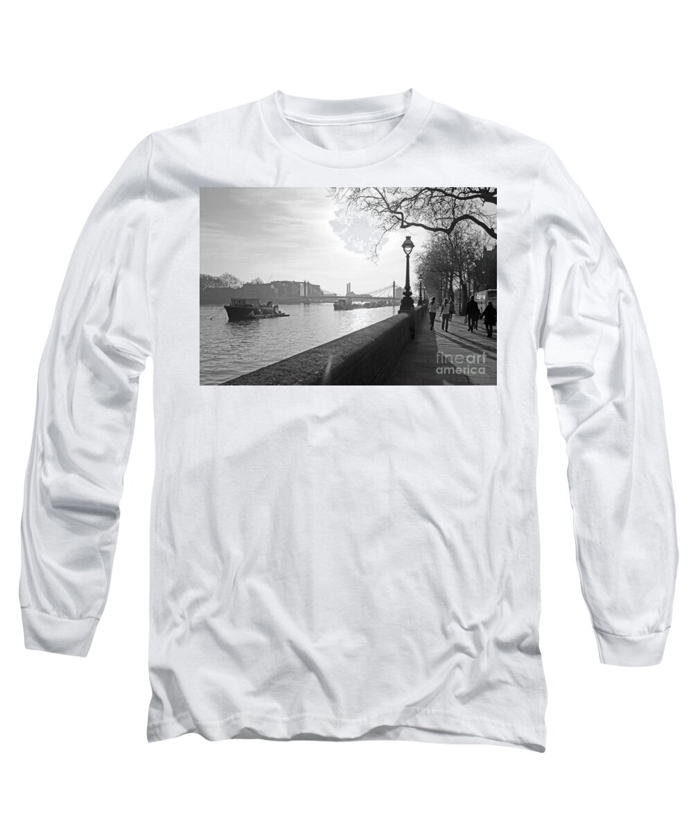 Chelsea Long Sleeve T-Shirt featuring the photograph Chelsea Embankment London UK 3 by Julia Gavin