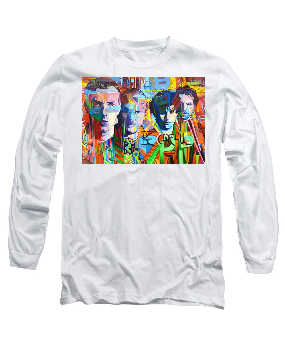 Coldplay Long Sleeve T-Shirt featuring the painting Coldplay by Joshua Morton