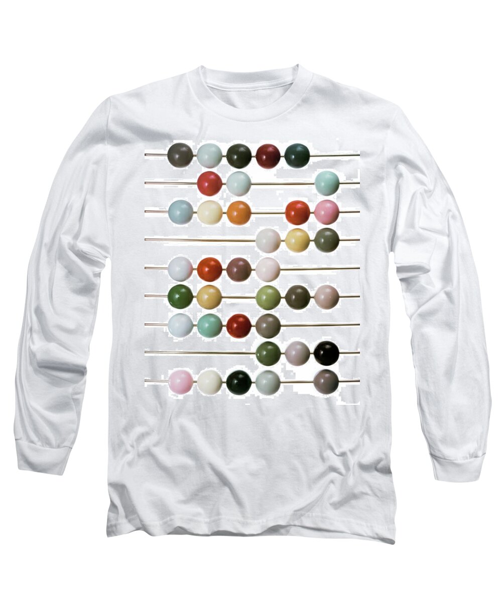 Studio Shot Long Sleeve T-Shirt featuring the photograph Colourful Beads On Metal Rods by Herbert Matter