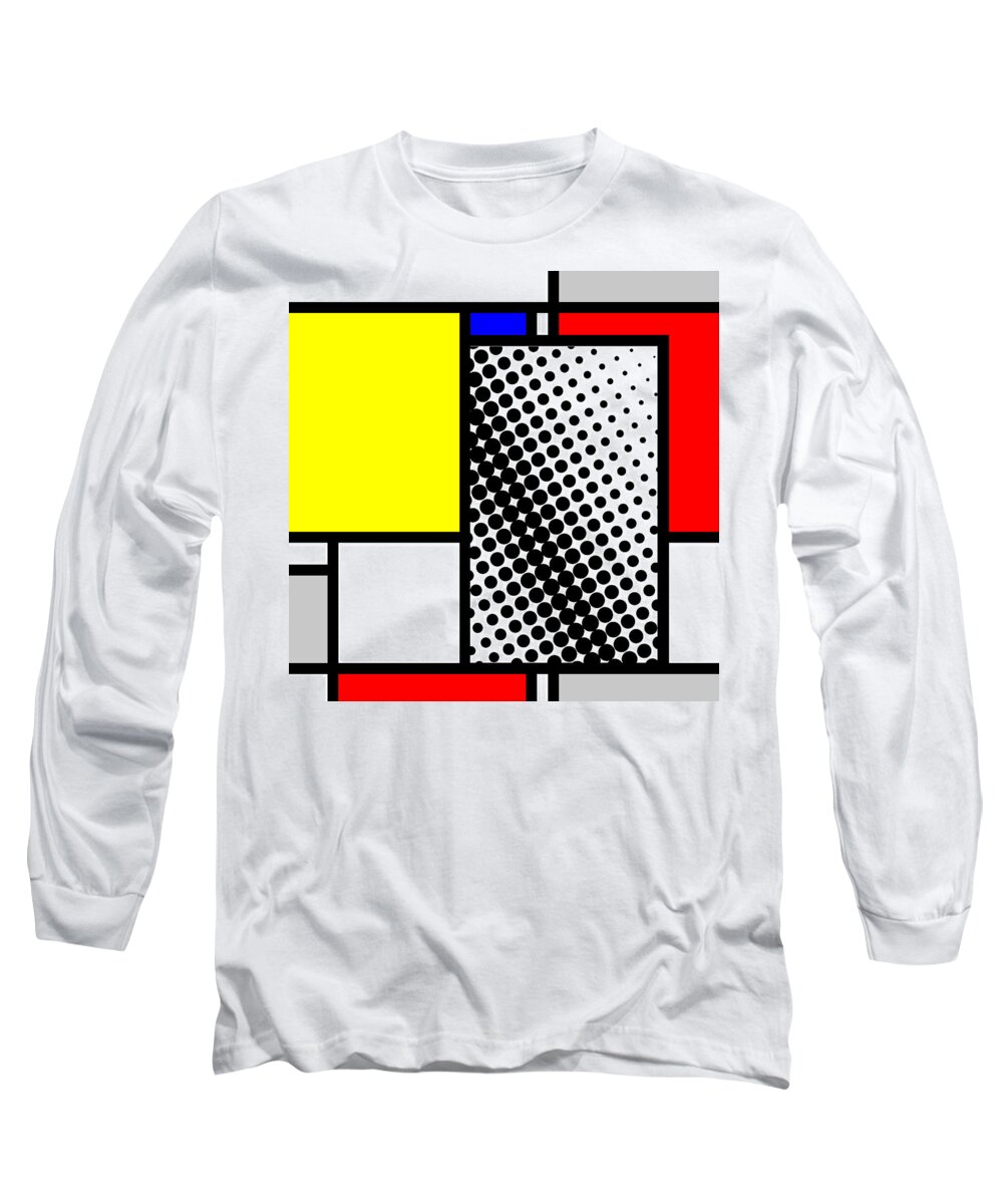 Mondrian Long Sleeve T-Shirt featuring the mixed media Composition 116 by Dominic Piperata