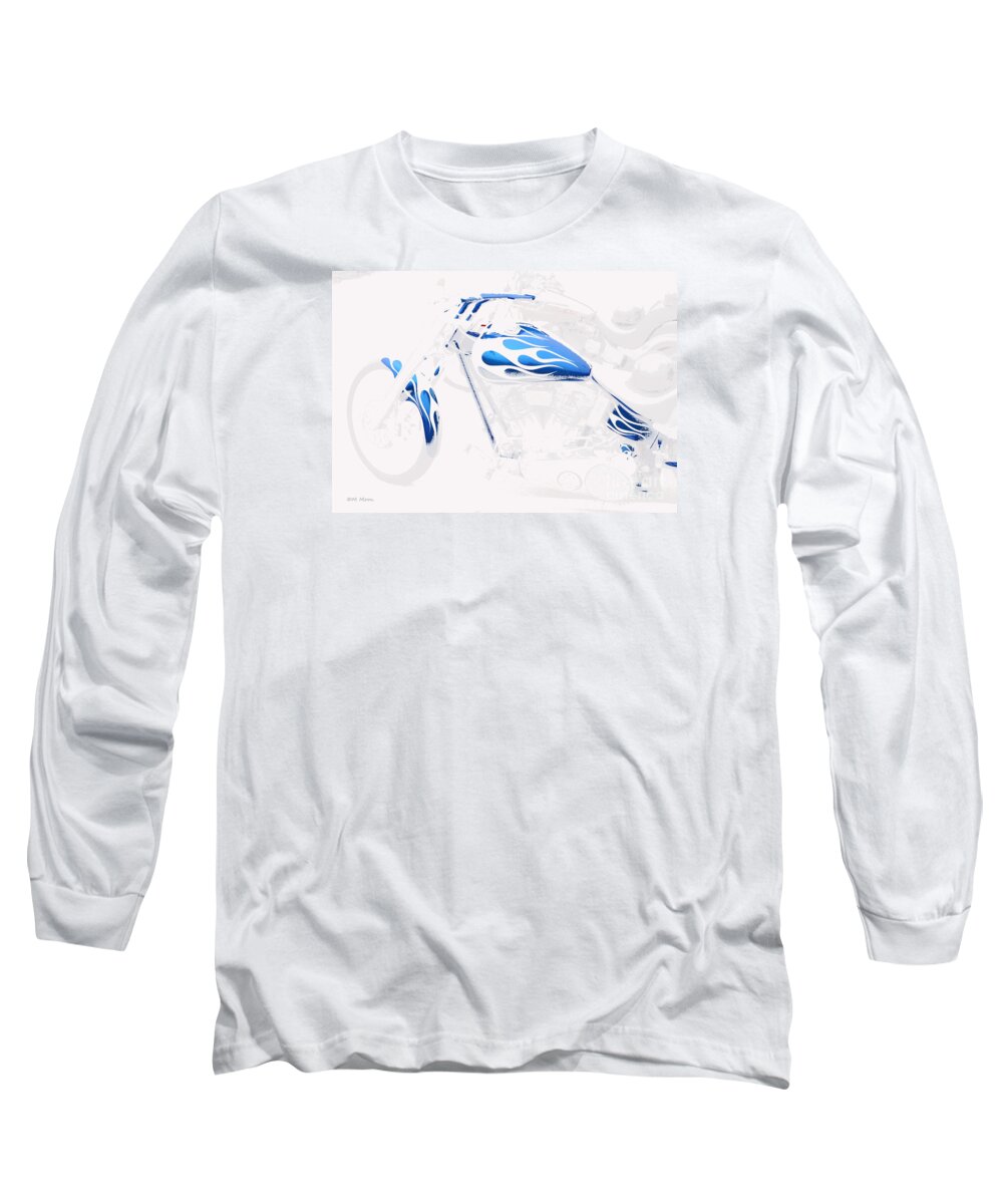 Blue Long Sleeve T-Shirt featuring the photograph Cool Motorcycle by Tap On Photo