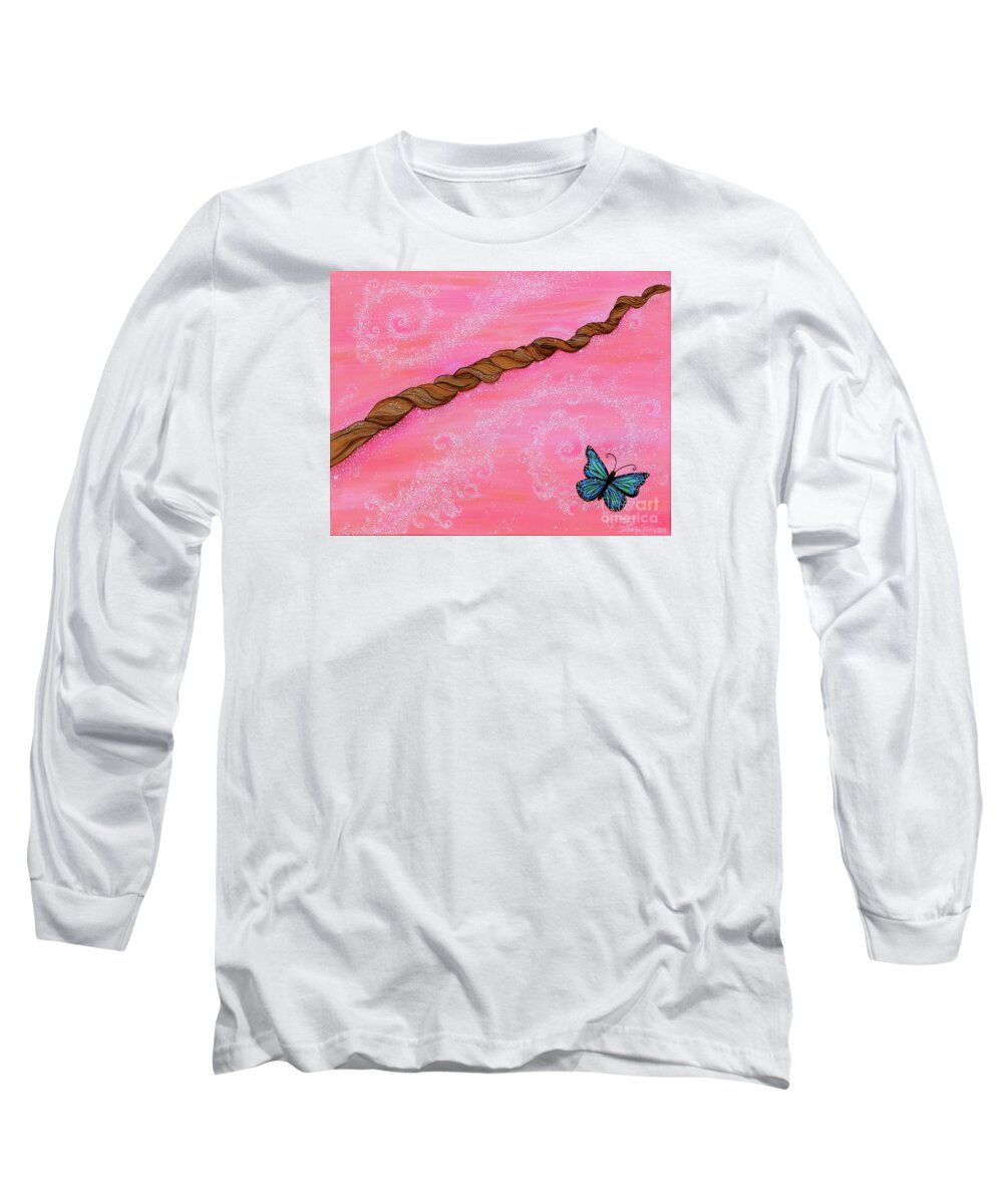 Cypress Paintings Long Sleeve T-Shirt featuring the painting Cypress Wand by Deborha Kerr