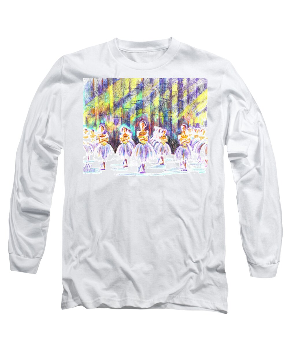 Kipdevore Long Sleeve T-Shirt featuring the painting Dancers in the Forest by Kip DeVore