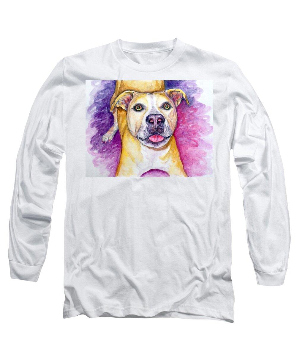 Dog Long Sleeve T-Shirt featuring the painting Daphne by Ashley Kujan