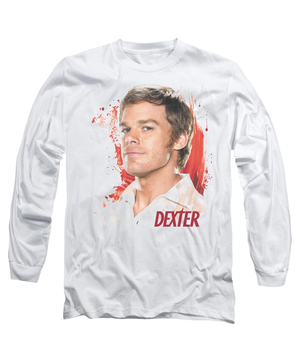 Dexter Long Sleeve T-Shirt featuring the digital art Dexter - Blood Splatter by Brand A