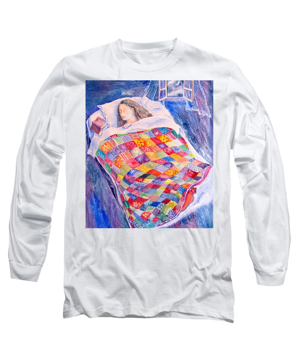 Dreamland Long Sleeve T-Shirt featuring the painting Drifting to Dreamland by Trudi Doyle