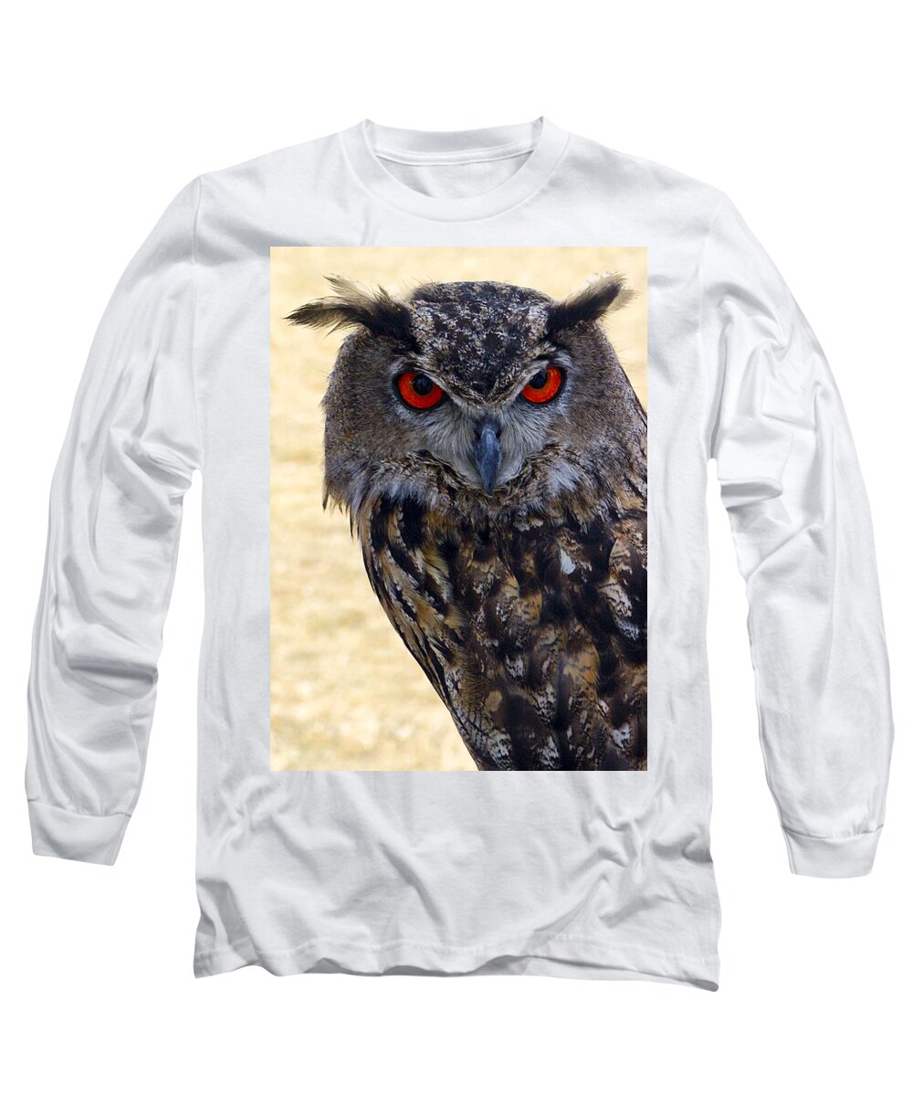 Flaco Long Sleeve T-Shirt featuring the photograph Eagle Owl by Anthony Sacco