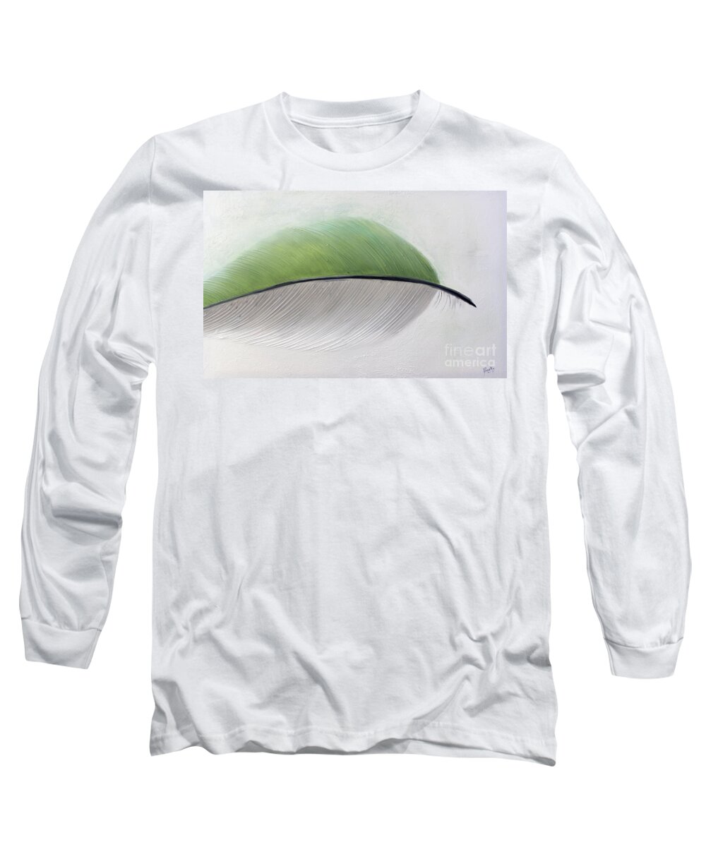 White Long Sleeve T-Shirt featuring the painting Enchanting by Preethi Mathialagan