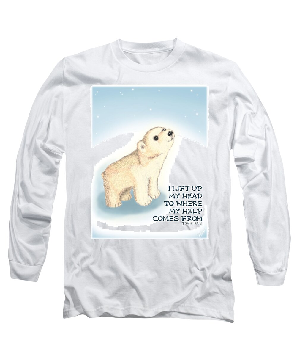 Polar Bear Long Sleeve T-Shirt featuring the digital art Faith by Jerry Ruffin