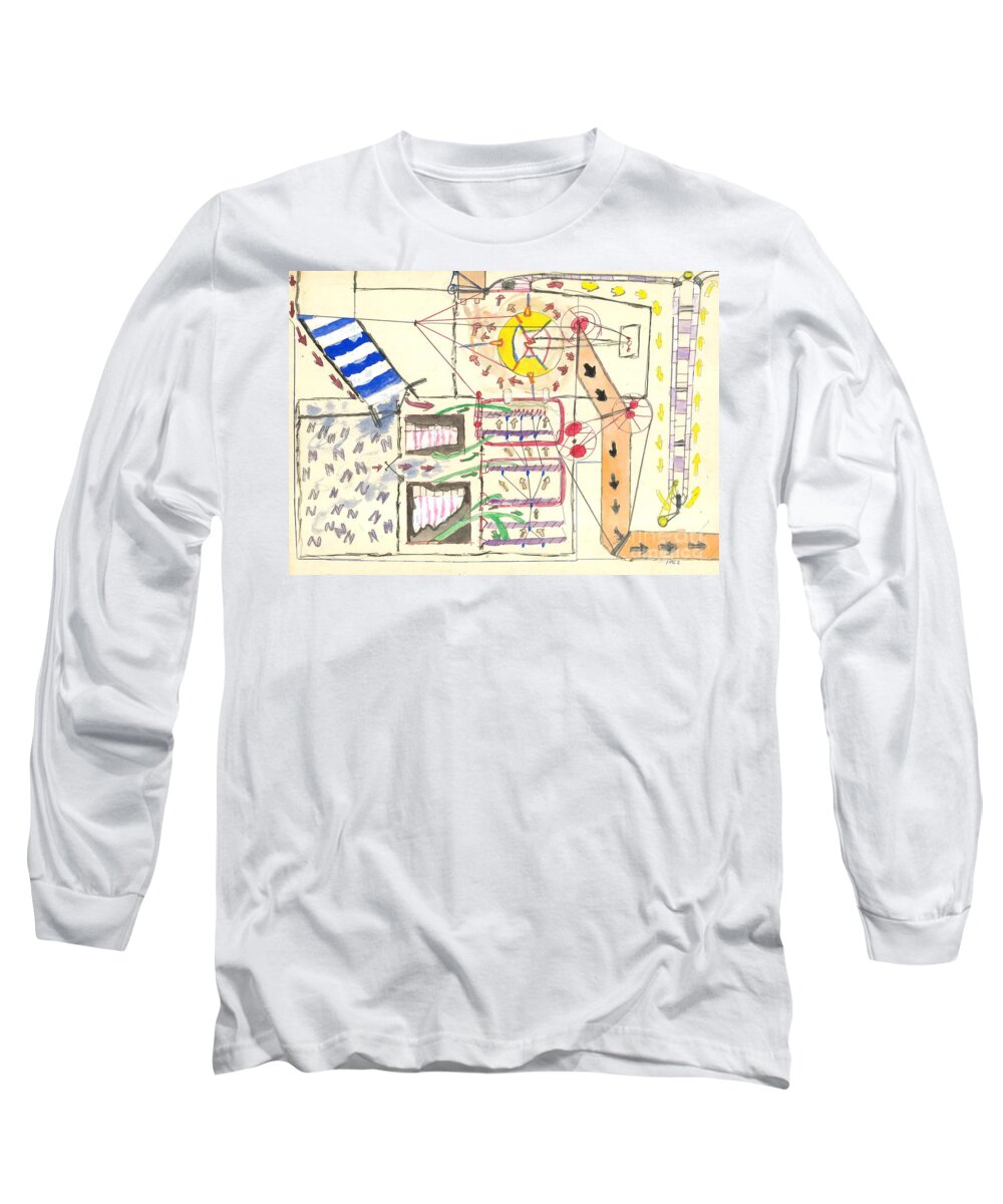 Abstract Long Sleeve T-Shirt featuring the painting First Abstract by Michael Anthony Edwards