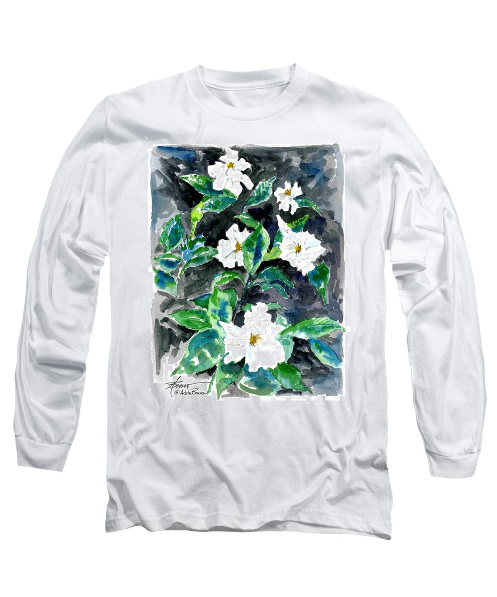 Flowers Long Sleeve T-Shirt featuring the painting Fragrant Beauty by Adele Bower