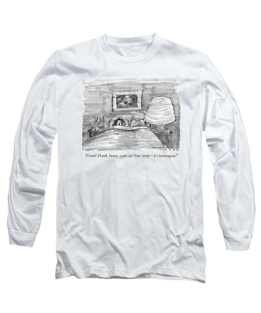 Lamps Long Sleeve T-Shirt featuring the drawing Frank! Frank by Michael Crawford