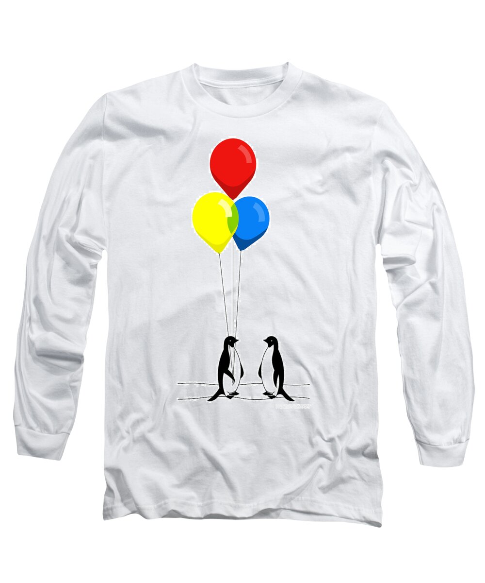 Colorful Long Sleeve T-Shirt featuring the digital art Friends With Benefits by Randall J Henrie