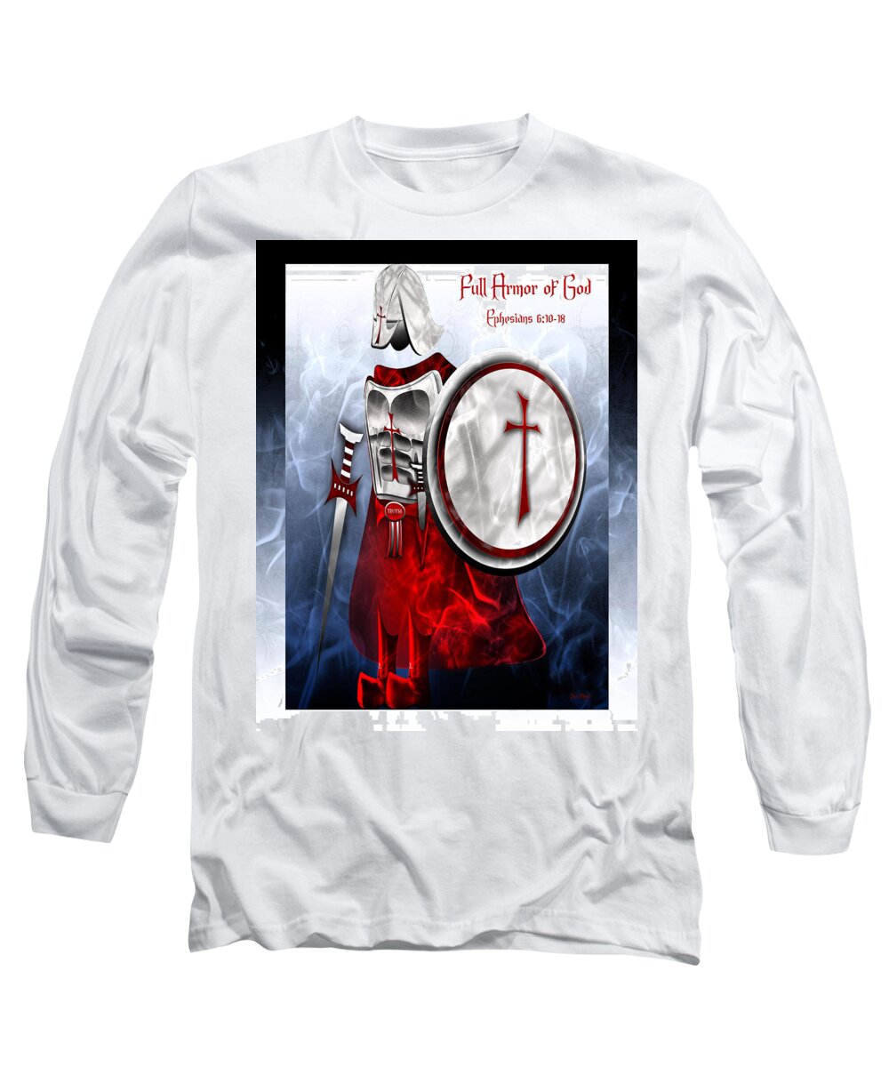 Full Armor Of God Long Sleeve T-Shirt featuring the digital art Full Armor of God by Jennifer Page
