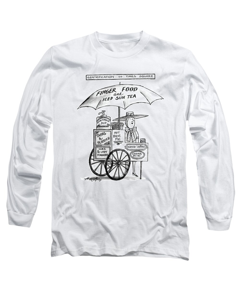 Regional Long Sleeve T-Shirt featuring the drawing Gentrification Of Times Square by Henry Martin