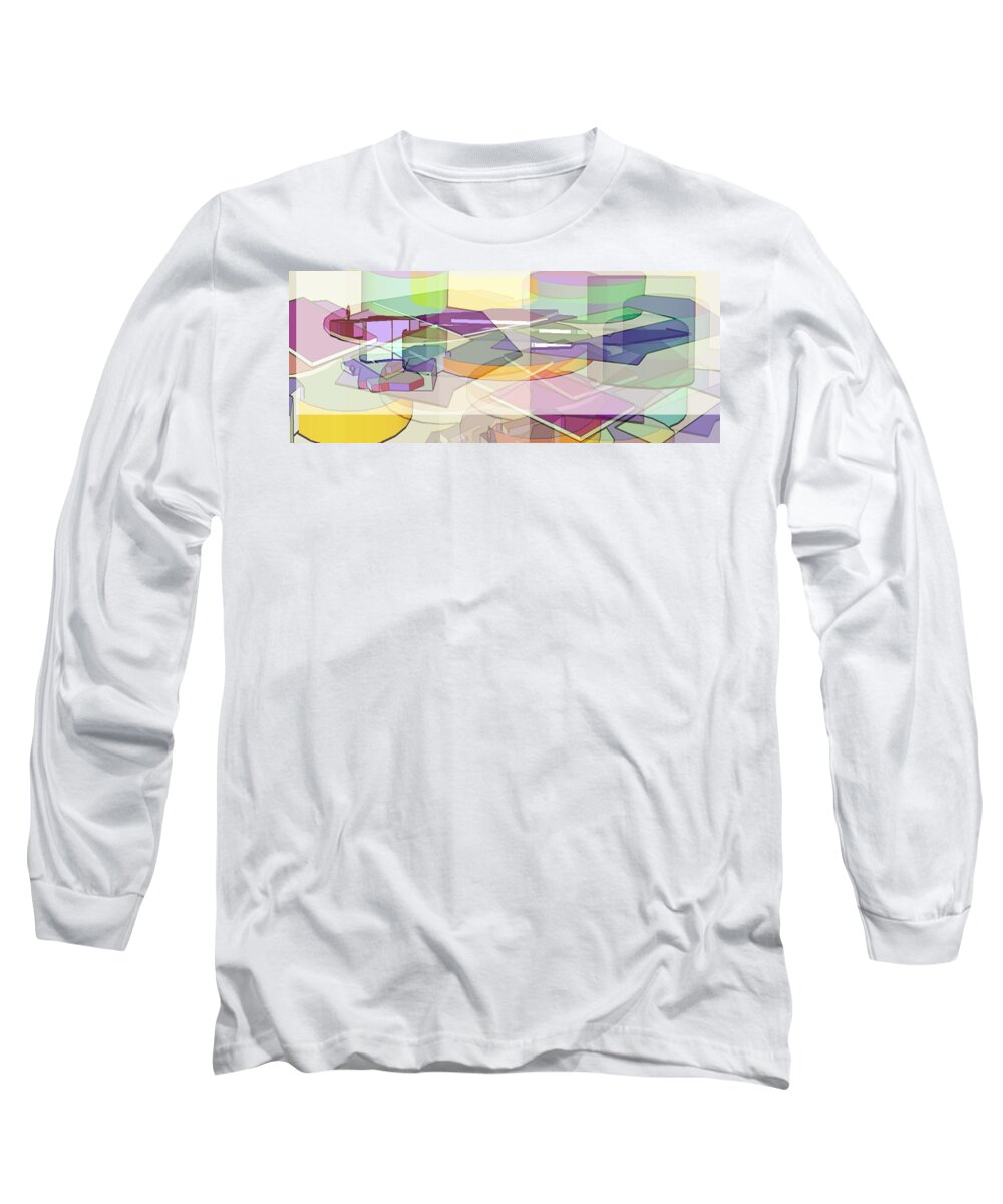 Digital Art Long Sleeve T-Shirt featuring the digital art Geo-Art by Cathy Anderson
