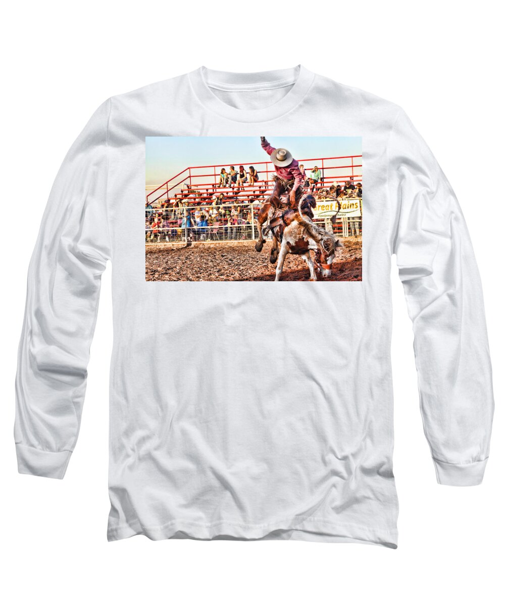 Rodeo Long Sleeve T-Shirt featuring the photograph Get Off My Back by Toni Hopper