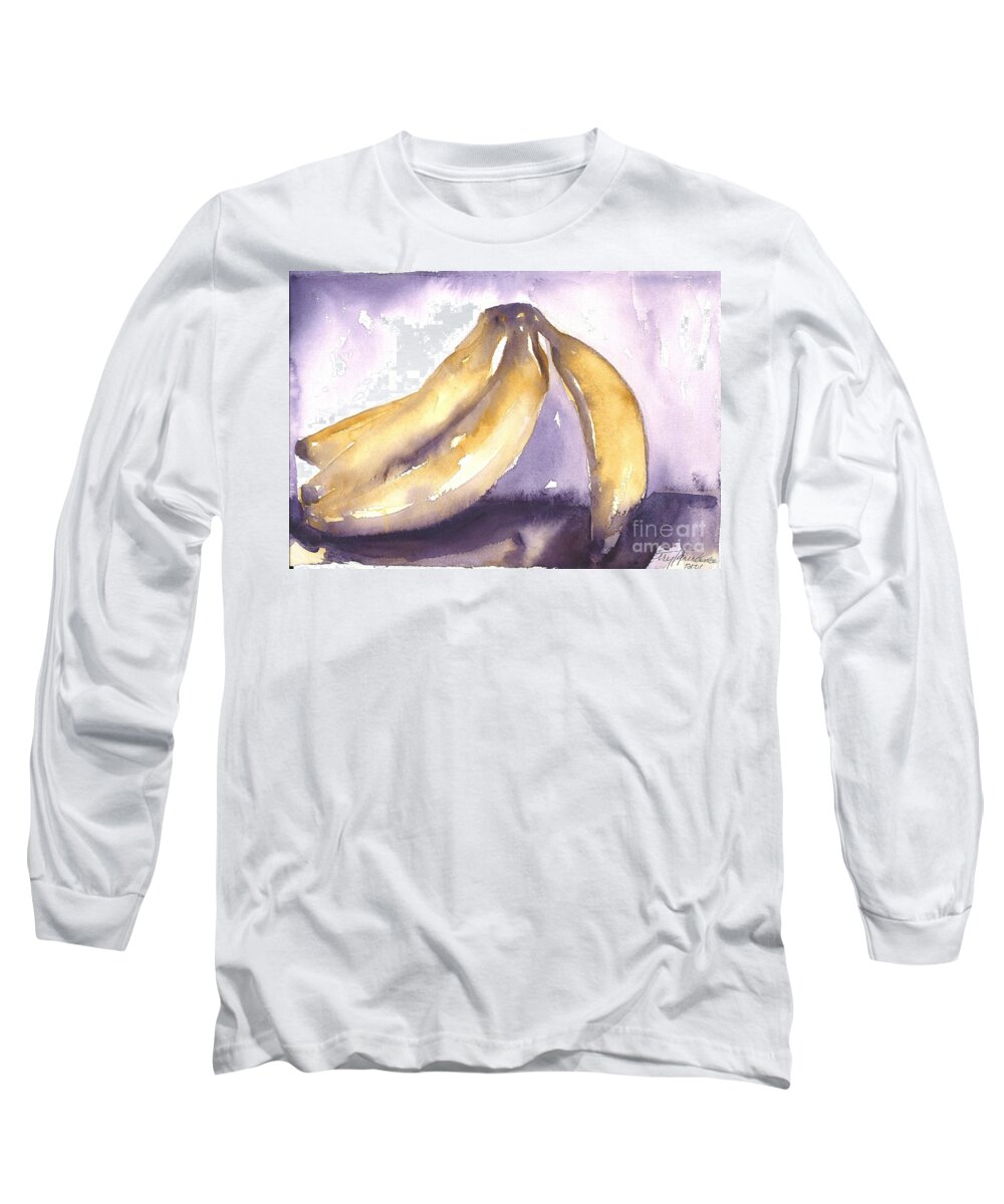 Owl Long Sleeve T-Shirt featuring the painting Gone Bananas 2 by Sherry Harradence