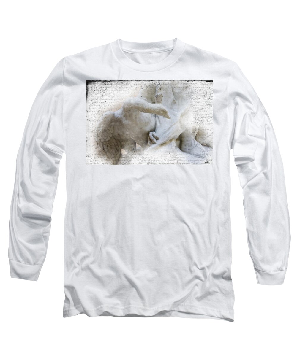 Black Long Sleeve T-Shirt featuring the photograph Goose with Master by Evie Carrier