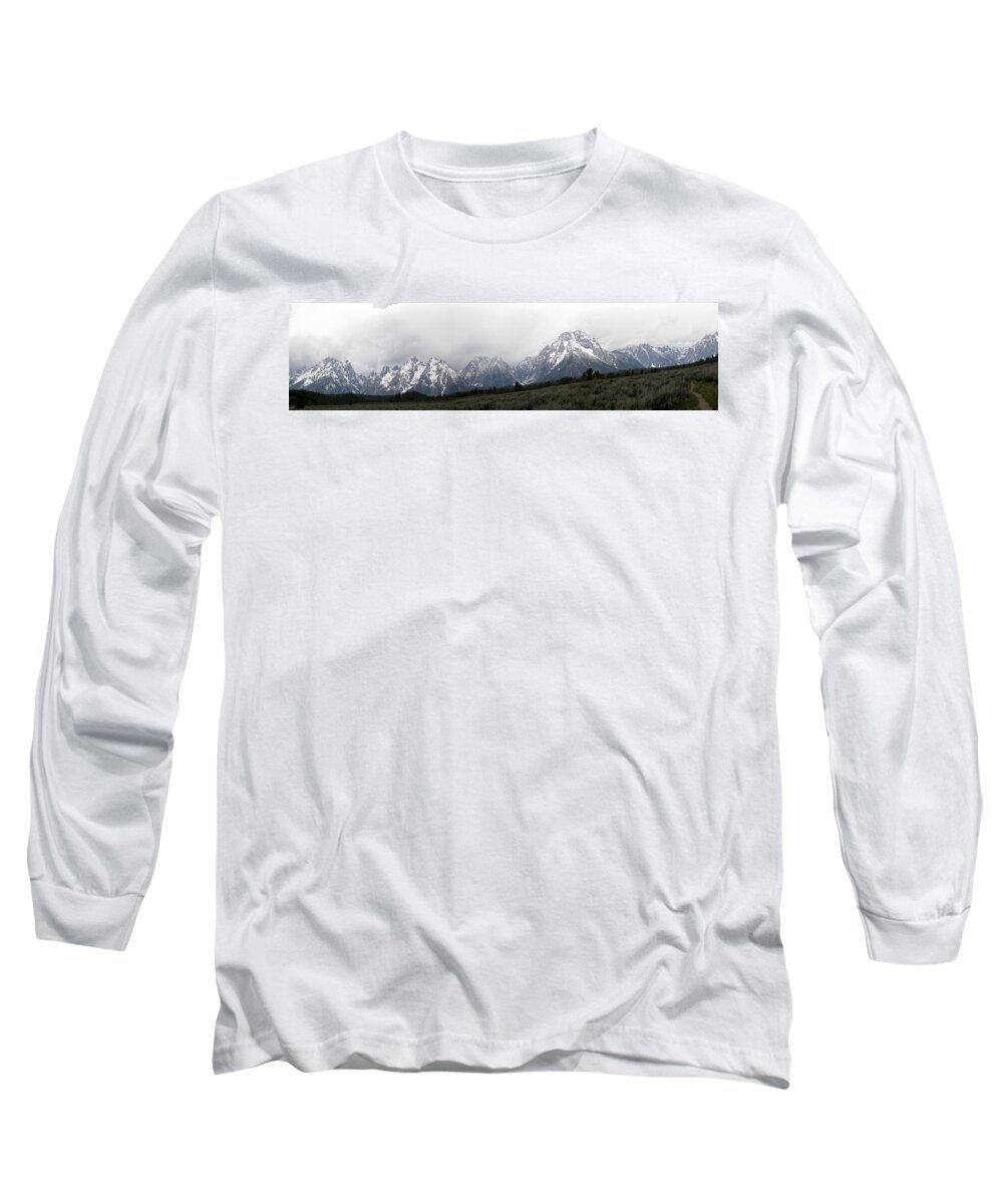 Mountain Long Sleeve T-Shirt featuring the photograph Grand Tetons by Pamela Peters