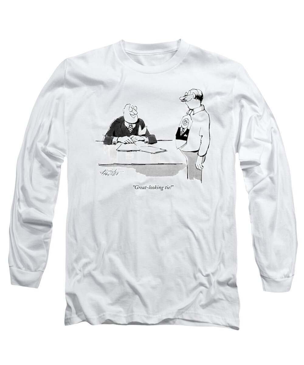 Dator Long Sleeve T-Shirt featuring the drawing Great-looking Tie! by Mischa Richter